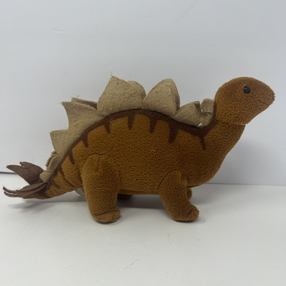 Vintage Dakin Brown Dinosaur Plush Stuffed Animal Toy 9.5"